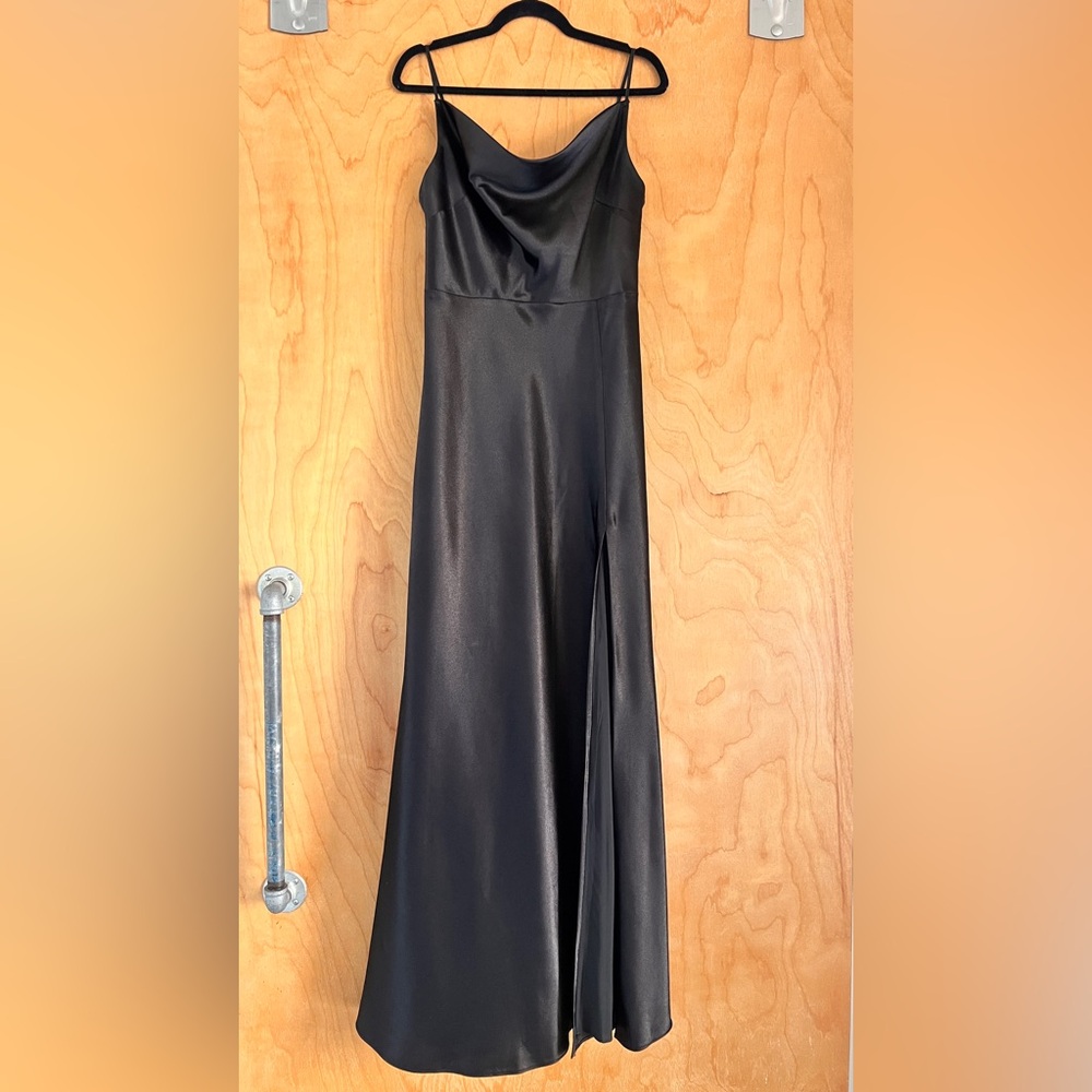 Elegant Black Satin Gown